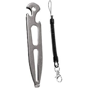 316 Stainless Steel Boat Deck Key Shackle Key Multi-Tool Bottle Opener Screw Driver Emergency Toolkit Marine RV Accessories w/Lanyard Prevents Lose