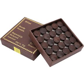 50PCS Billiard Pool Cue Tips, 13mm Pool Cue Tips Replacement Kit Nine Ball Cue Tips Leather Pool Stick Tips with Storage Box for Snooker Pool Cues
