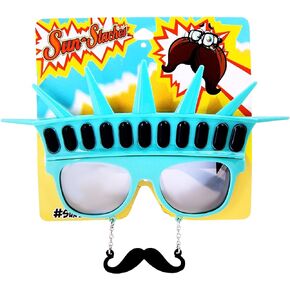 Sun-Staches 4th of July Sunglasses | USA Patriotic Shades Photo Booth Party Attire | UV 400 | One Size Fits Most