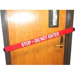 Stop - DO NOT Enter - Magnetic Door Barrier - Fits up to a 51" Wide Door