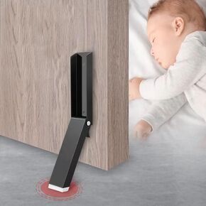 Door Stoppers, Quality Door Stopper, Kickdown Black Door Stops for Wall Heavy Duty Door, Door Stoppers for Bottom of Door- 1 Pack