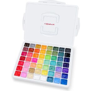HIMI Gouache Paint Set, 56 Colors x 30 ml Jelly Cup Design Gouache Paints in a Carrying Case, Non Toxic Gouache for Canvas and Paper, Ideal Gouache Paint for Artists, Students, and Beginners