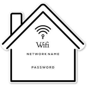 Magnetic WiFi Password Whiteboard Magnet | VRBO Airbnb Dry Erase Board Fridge Magnet for Guests | Modern Simple Design for Room Décor | 7 in. x 6.7 in.