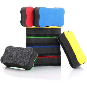 Magnetic Whiteboard Eraser, 8 Pcs Mini Dry Eraser with Thick Felt Pad Dry Erase Eraser for White Board Chalkboard Eraser for Kids Colorful Dry Wipe Eraser for Cleaning Drywipe Boards(7x4x1.9cm)