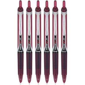 PILOT Precise V5 RT Refillable & Retractable Liquid Ink Rolling Ball Pens, Extra Fine Point (0.5mm) Burgundy Ink, 6-Pack