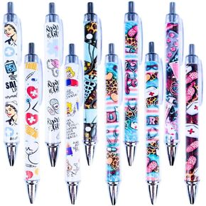 YJ PREMIUMS 10PC Nurse Pens | Cute Funny Snarky Fun Nurses Nursing Pen Set for Medical Assistant Students Female Practitioner CNA MA RN Assist Healthcare Work Appreciation Week Gifts in Bulk Gift