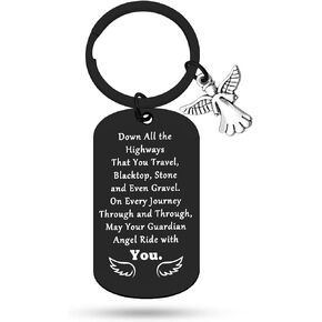 Drive Safely Gift Drive Safe Keychain Travel Safe Gift for Traveller Ride Safe Keychain New Driver Gift for Biker Trucker Gifts for Boyfriend Husband Birthday Gifts for Family Friends Biker Keychain