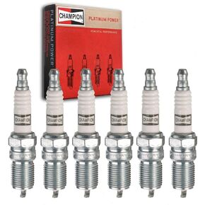 Sixity Auto 6 pc Champion Platinum Spark Plugs compatible with Chevrolet Silverado 1500 4.3L V6 1999-2013