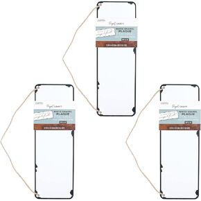ArtSkills Rustic Blank Metal Signs 12" x 4", Create Personalized Vintage Signs, DIY Projects, Kitchen Décor, Retro Wall Art, White Enamel Plaques, 3-Pack
