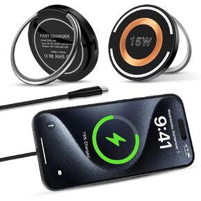 Samsung S24 Ultra Wireless Charger MagSafe Charger Fast 2Pack for Samsung Galaxy S24 S23 FE S22 S21 S20 Z Flip 5,15W Magnetic Charging Pad for iPhone 15 14 13 12 11,Google Pixel 8 Pro/8/7a/7 Pro/7/6