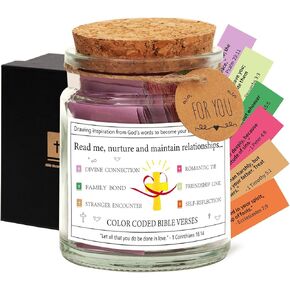 Qunrwe Religious Gifts for Women Men,Bible Verse Jar,Bible Study Scripture Prayer Cards Hope Jar,Faith Based Church Christian Gift,Embark on a Journey of Spiritual Growth and Interpersonal Connection