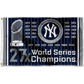NY Yankees Years Series Champions 3x5 Foot Grommet Banner Flag