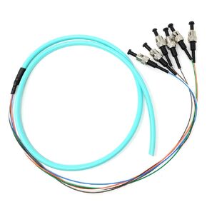 Cables 6 Strand Multimode OM3 50/125 ST-UPC Fiber Pigtail, 1 Meter for Splice