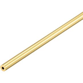 Brass Round Tube 300mm Length 5mm OD 1mm Wall Thickness, Metal Copper Seamless Straight Pipe Tubing for DIY Draft Hollow Decoration Frame Models Hobby