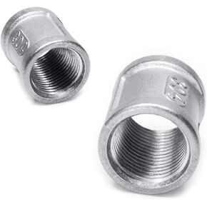 JoyTube 1" Female NPT Coupling, 1-3/4" Length Stainless Steel Coupler Cast Pipe Fitting (Pack of 2)