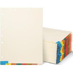 8-Bottom Tab Medical Chart Index Set Multicolor 8-1/2" x 11-3/8" 40 Sets of 8 Index Tabs Medical Records File Dividers with Tabs File Folder Organizer for Nursing Patient Charts