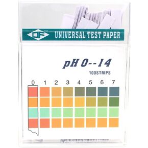 Accurate pH Test Strips for Urine, Saliva, Water and Fermentation - Food Grade Lye Compatible(pH 0~14)，100 Strips