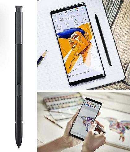 قطعتان من قلم Galaxy Note 8، قلم بديل لقلم Stylus Touch S لجهاز Galaxy Note 8 N950U N950W N950FD N950F نصائح/أطراف + دبوس إخراج (أسود) in Kuwait
