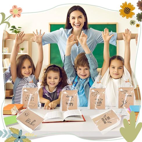 Outus 24 Set Kraft Pocket Notebook with Clear Plastic Bags 12 Designs A6 Mini Composition Notebook Lined Journals Graduation Gifts for Students Kids Women Stuff 4 x 5.5 Inches, 64 Pages in Saudi Arabia