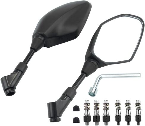 مرآة الرؤية الخلفية المحدبة للدراجة النارية مع مسامير عكسية قياسية 8 مم 10 مم متوافقة مع YZF-R1 YZF-R3 YZF-R25 YZF-R6 Grom CBR125R 150R 250R 300R 250RR 400 in Kuwait