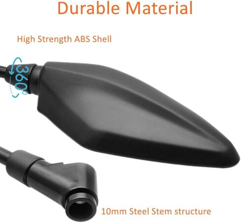 مرآة الرؤية الخلفية المحدبة للدراجة النارية مع مسامير عكسية قياسية 8 مم 10 مم متوافقة مع YZF-R1 YZF-R3 YZF-R25 YZF-R6 Grom CBR125R 150R 250R 300R 250RR 400 in Kuwait