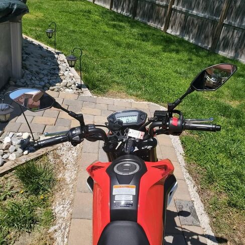 مرآة الرؤية الخلفية المحدبة للدراجة النارية مع مسامير عكسية قياسية 8 مم 10 مم متوافقة مع YZF-R1 YZF-R3 YZF-R25 YZF-R6 Grom CBR125R 150R 250R 300R 250RR 400 in Kuwait