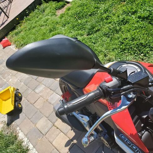 مرآة الرؤية الخلفية المحدبة للدراجة النارية مع مسامير عكسية قياسية 8 مم 10 مم متوافقة مع YZF-R1 YZF-R3 YZF-R25 YZF-R6 Grom CBR125R 150R 250R 300R 250RR 400 in Kuwait