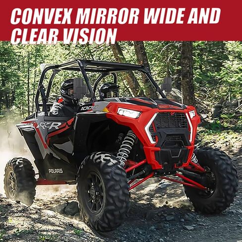 مرايا جانبية Youx Moto UTV متوافقة مع Polaris Ranger XP 900 1000 570 500 General، مناسبة لمرايا الرؤية الجانبية Can Am Defender Maverick القابلة للتعديل (شريط على شكل) in Kuwait