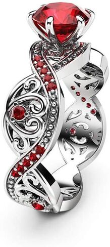925 Sterling Silver Shiny Cubic Zirconia Rings Red Diamond Ring for Women Jewelry Findings Earring Backs Findings in Saudi Arabia