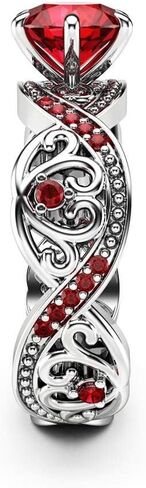 925 Sterling Silver Shiny Cubic Zirconia Rings Red Diamond Ring for Women Jewelry Findings Earring Backs Findings in Saudi Arabia