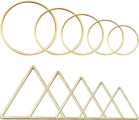 100Pcs Earring Beading Hoops for Jewelry Making,50Pcs Round Earrings Findings Hoops 50Pcs Triangle Earring Beading Hoops for DIY Craft Jewelry Making,Earring Necklace,Crafts Supplies (Gold K) in Saudi Arabia