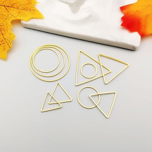 100Pcs Earring Beading Hoops for Jewelry Making,50Pcs Round Earrings Findings Hoops 50Pcs Triangle Earring Beading Hoops for DIY Craft Jewelry Making,Earring Necklace,Crafts Supplies (Gold K) in Saudi Arabia