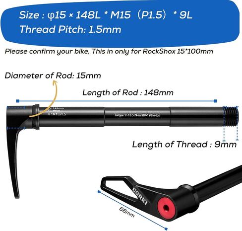 Bicycle Hub Thru Axle Adapter for RockShox 15mm x 100mm/ 110mm Boost Forks Quick Release in Kuwait