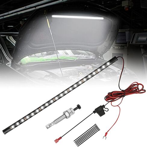 Linkstyle تحت غطاء محرك السيارة أدى ضوء العمل عدة، 12V غطاء محرك السيارة العمل التفتيش قطاع مصباح مع التلقائي تشغيل / إيقاف العالمي للماء Underhood شريط ضوء العمل لشاحنة جيب سيارات الدفع الرباعي على الطرق الوعرة قارب بيك اب البضائع in Saudi Arabia