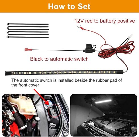 Linkstyle تحت غطاء محرك السيارة أدى ضوء العمل عدة، 12V غطاء محرك السيارة العمل التفتيش قطاع مصباح مع التلقائي تشغيل / إيقاف العالمي للماء Underhood شريط ضوء العمل لشاحنة جيب سيارات الدفع الرباعي على الطرق الوعرة قارب بيك اب البضائع in Saudi Arabia