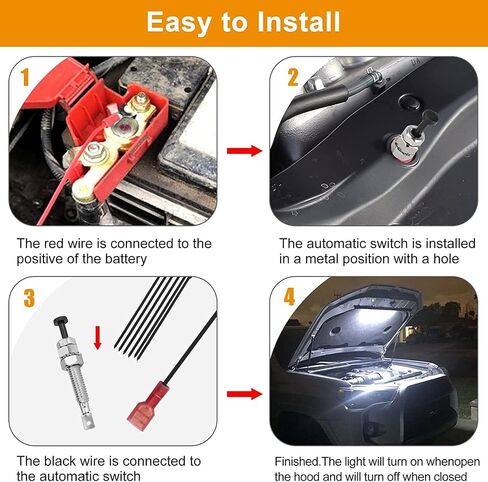Linkstyle تحت غطاء محرك السيارة أدى ضوء العمل عدة، 12V غطاء محرك السيارة العمل التفتيش قطاع مصباح مع التلقائي تشغيل / إيقاف العالمي للماء Underhood شريط ضوء العمل لشاحنة جيب سيارات الدفع الرباعي على الطرق الوعرة قارب بيك اب البضائع in Saudi Arabia