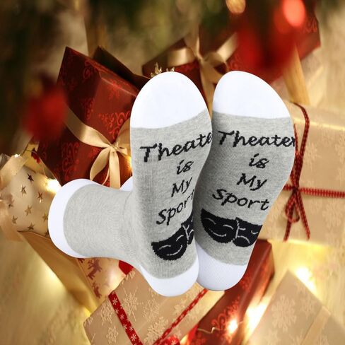 BLUPARK Theater Socks Acting Gift Theater Is My Sport 1 Pairs Socks Musical Drama Actor Actress Funny Gift in Saudi Arabia