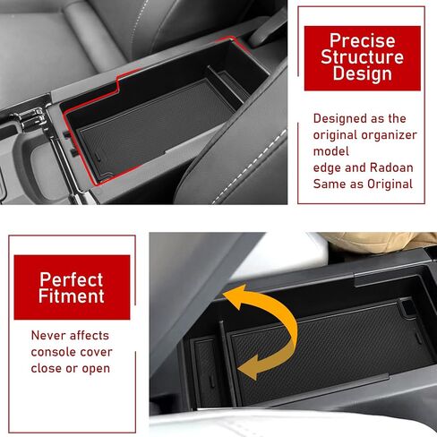 TTCR-II Compatible with Toyota Corolla Center Console Organizer 2019-2023 E210, For Corolla Cross Console Organizer Tray 2022-2023, For Corolla Cross XG10 Center Armrest Storage Box in Saudi Arabia