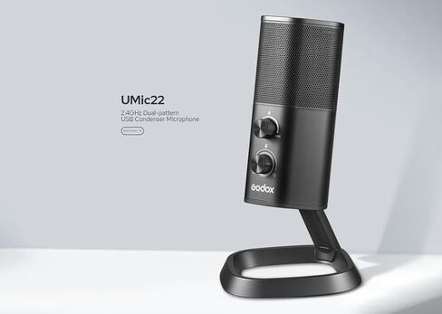 ميكروفون ألعاب GODOX USB بمكثف قلبي للكمبيوتر/الكمبيوتر المحمول/الهاتف/PS4/5، التحكم في كسب الميكروفون، مخرج سماعة الرأس والتحكم في مستوى الصوت، للبث، المدونات الصوتية، Twitch، YouTube، Discord in Saudi Arabia