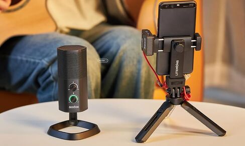 ميكروفون ألعاب GODOX USB بمكثف قلبي للكمبيوتر/الكمبيوتر المحمول/الهاتف/PS4/5، التحكم في كسب الميكروفون، مخرج سماعة الرأس والتحكم في مستوى الصوت، للبث، المدونات الصوتية، Twitch، YouTube، Discord in Saudi Arabia