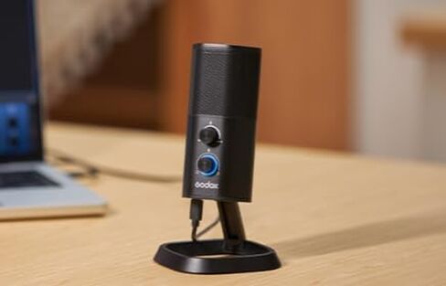 ميكروفون ألعاب GODOX USB بمكثف قلبي للكمبيوتر/الكمبيوتر المحمول/الهاتف/PS4/5، التحكم في كسب الميكروفون، مخرج سماعة الرأس والتحكم في مستوى الصوت، للبث، المدونات الصوتية، Twitch، YouTube، Discord in Saudi Arabia