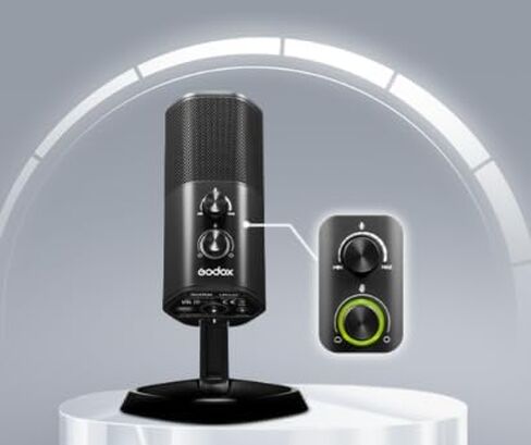 ميكروفون ألعاب GODOX USB بمكثف قلبي للكمبيوتر/الكمبيوتر المحمول/الهاتف/PS4/5، التحكم في كسب الميكروفون، مخرج سماعة الرأس والتحكم في مستوى الصوت، للبث، المدونات الصوتية، Twitch، YouTube، Discord in Saudi Arabia