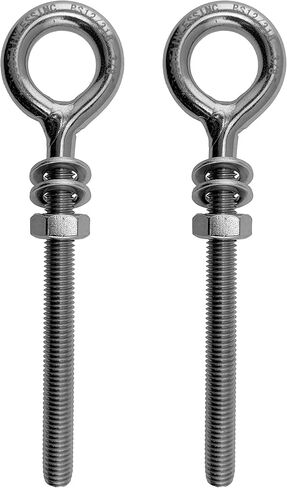 US STAINLESS 2 Pieces Stainless Steel 316 M8 Eye Bolt 8mm x 60mm (5/16" x 2 3/8") Marine Grade Pitch of 1.25 in Saudi Arabia