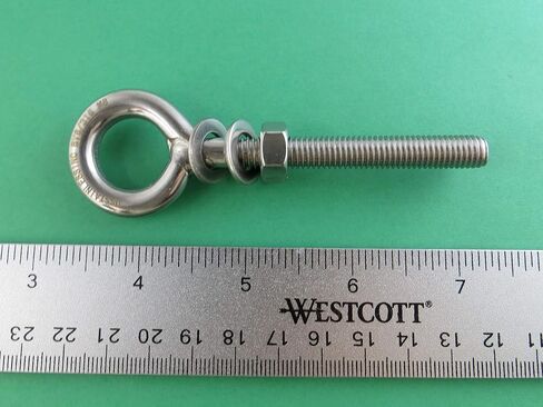 US STAINLESS 2 Pieces Stainless Steel 316 M8 Eye Bolt 8mm x 60mm (5/16" x 2 3/8") Marine Grade Pitch of 1.25 in Saudi Arabia