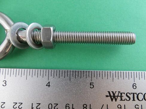 US STAINLESS 2 Pieces Stainless Steel 316 M8 Eye Bolt 8mm x 60mm (5/16" x 2 3/8") Marine Grade Pitch of 1.25 in Saudi Arabia