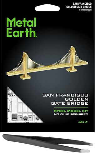 Metal Earth Golden Gate Bridge Gold Version 3D Metal Model Kit Bundle with Tweezers Fascinations in Saudi Arabia