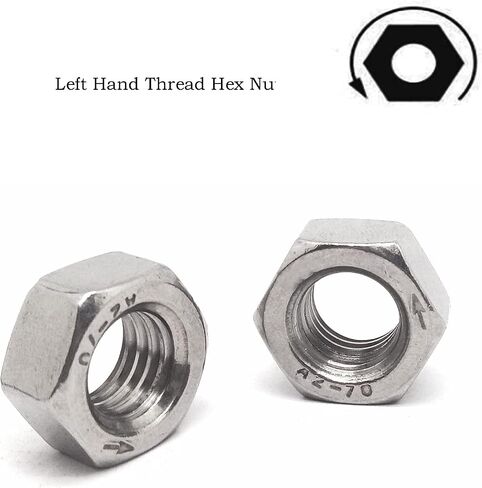 5Pcs 304 Stainless Steel Left Hand Thread Hex Nuts,Hex Reverse Thread Machine Screw Nut(M14) in Saudi Arabia