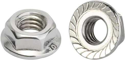 M6-1.00 Serrated Flange Nut Hex Lock Nuts, Stainless Steel 304, Plain Finish, Quantity 50 in Saudi Arabia