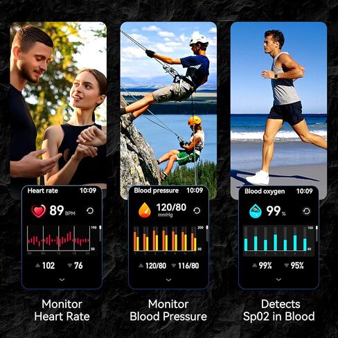 OUKITEL BT80 Smart Watch for Men,100 Days Long Battery Life, 2.13" AMOLED HD Display,AI Voice Assistant, Rugged Military Smart Watch with Bluetooth Calls/Heart Rate Monitor for Android iOS (Black) in Kuwait