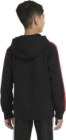 adidas Boys' Long Sleeve Fleece Pullover Hoodie, Black with Red Liquid Camo, Medium in Saudi Arabia